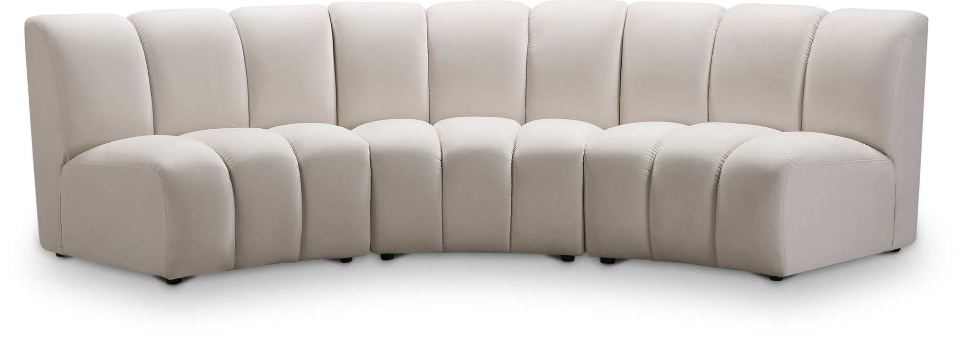 Infinity 119" Velvet Upholstered 3pc. Modular Sectional