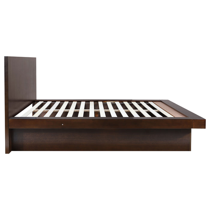 Jessica Wood LED Panel Bed Cappuccino