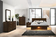 Coaster Jessica 6-Piece Queen LED Bedroom Set Cappuccino with 43-Inch Headboard (Model 200711Q-S5)