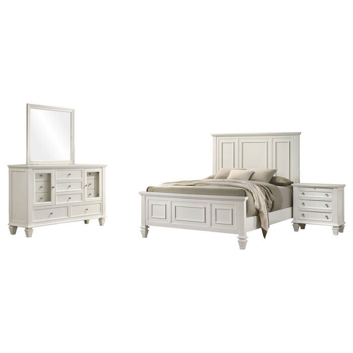 Juego de dormitorio Sandy Beach tamaño Eastern King de 5 piezas - blanco crema