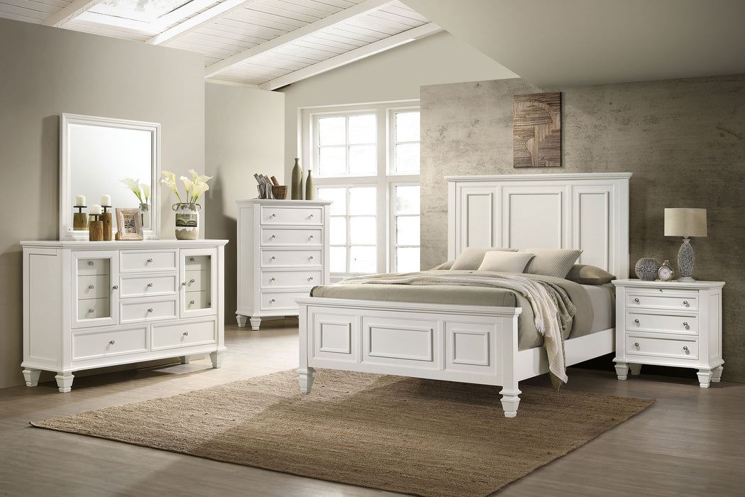 Coaster Sandy Beach 6-Piece Eastern King Bedroom Set Cream White with 63-Inch Headboard