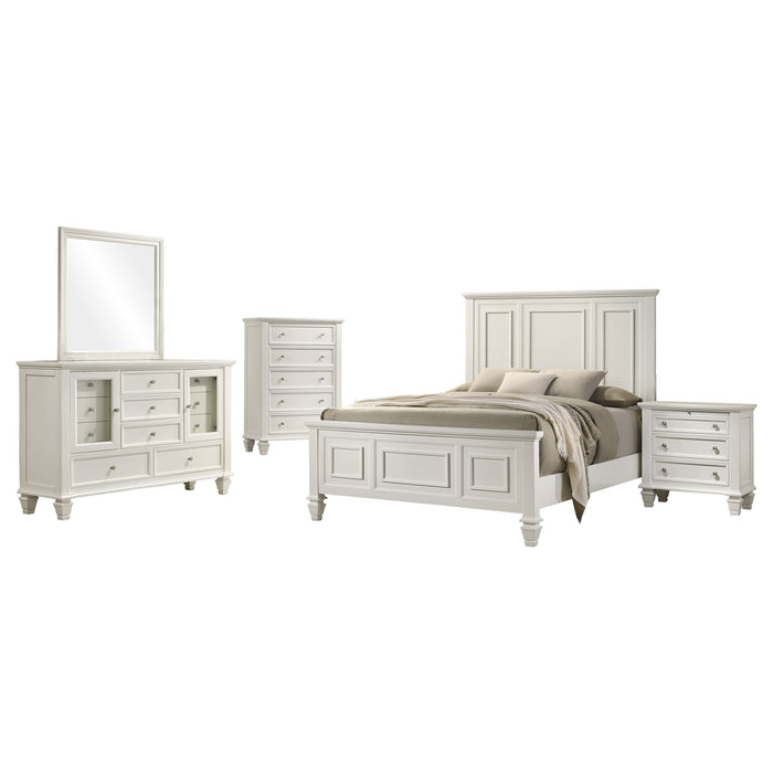 Juego de dormitorio Sandy Beach tamaño Eastern King de 5 piezas - blanco crema