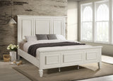 Cama de panel California King Sandy Beach de 63 pulgadas, color blanco crema