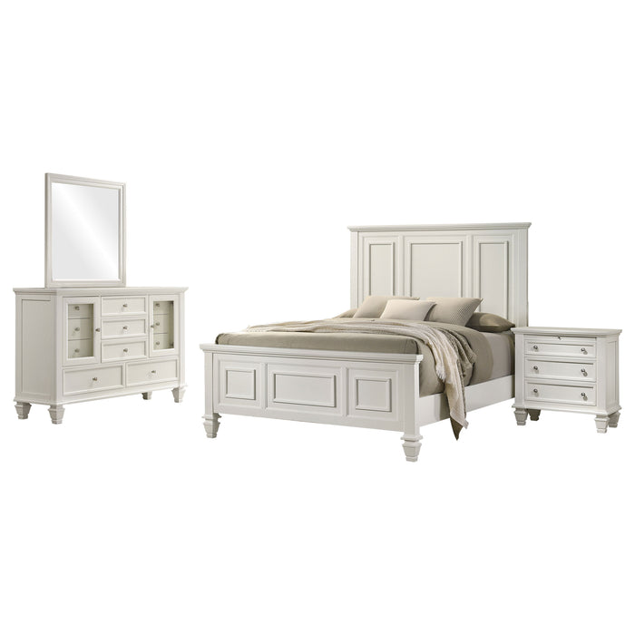 Sandy Beach 5-piece Queen Bedroom Set Cream White