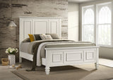 Cama Queen Panel de Madera Sandy Beach Color Crema