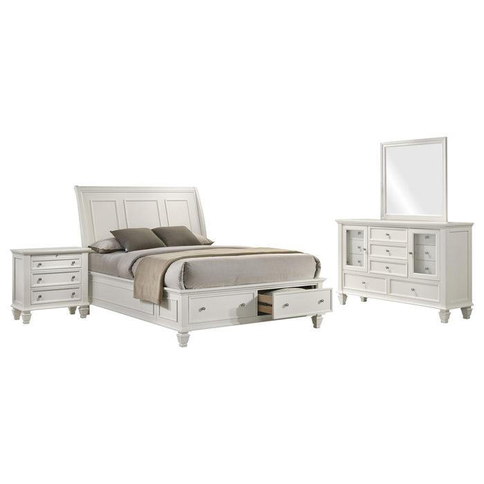 Sandy Beach 5-piece Queen Bedroom Set Cream White
