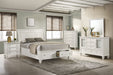 Coaster Sandy Beach 6-Piece Queen Bedroom Set Cream White with 57-Inch Headboard