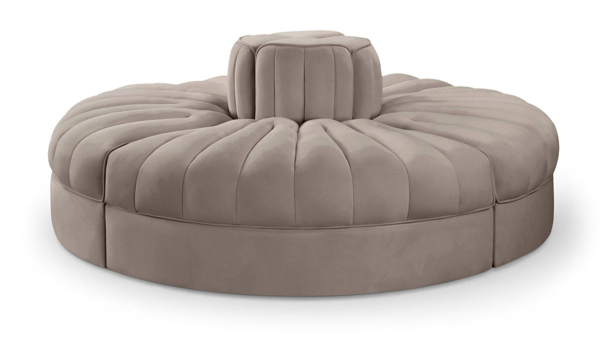 Rummi 68" Velvet Performance Fabric Upholstered 4pc. Modular Sofa