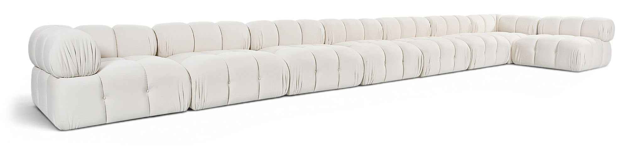 Orin 259" Velvet Performance Fabric Upholstered 8 Pc. Modular Sectional