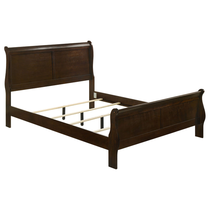 Juego de dormitorio Louis Philippe tamaño Queen de 5 piezas - capuchino