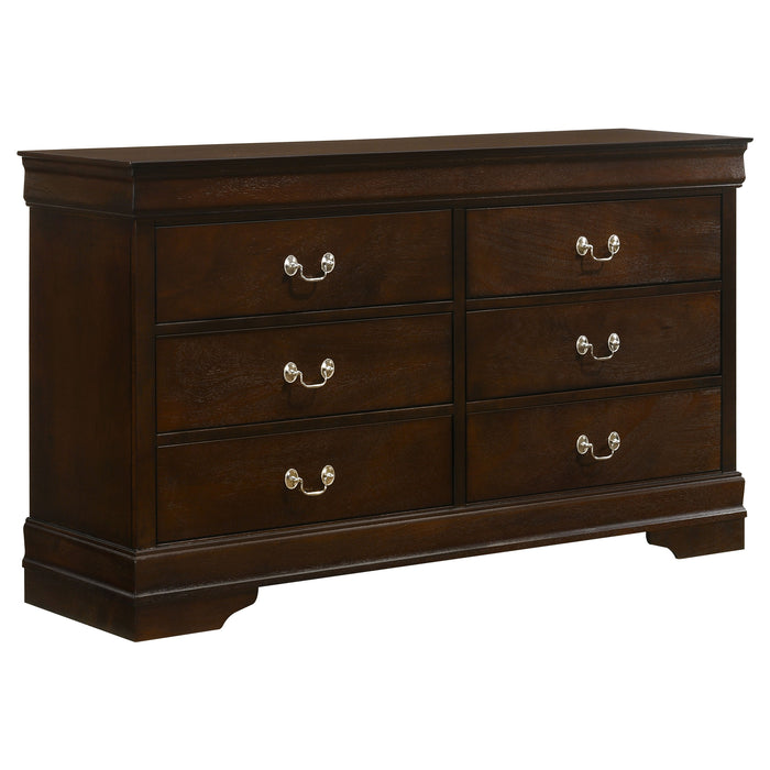 Juego de dormitorio Louis Philippe tamaño Queen de 5 piezas - capuchino