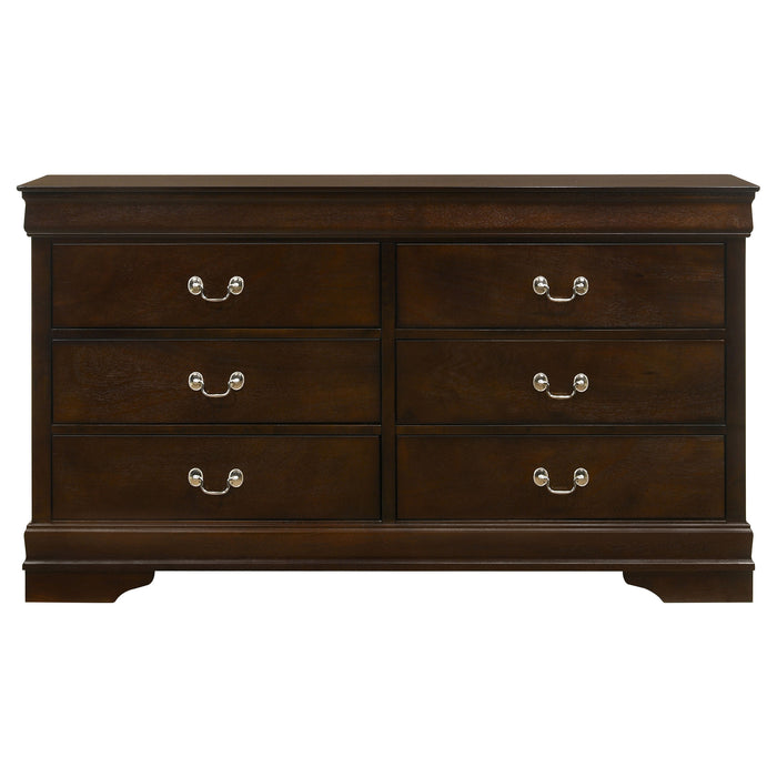 Juego de dormitorio Louis Philippe tamaño Queen de 5 piezas - capuchino