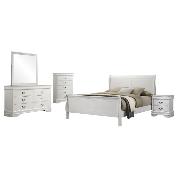 Louis Philippe 5-piece Eastern King Bedroom Set White