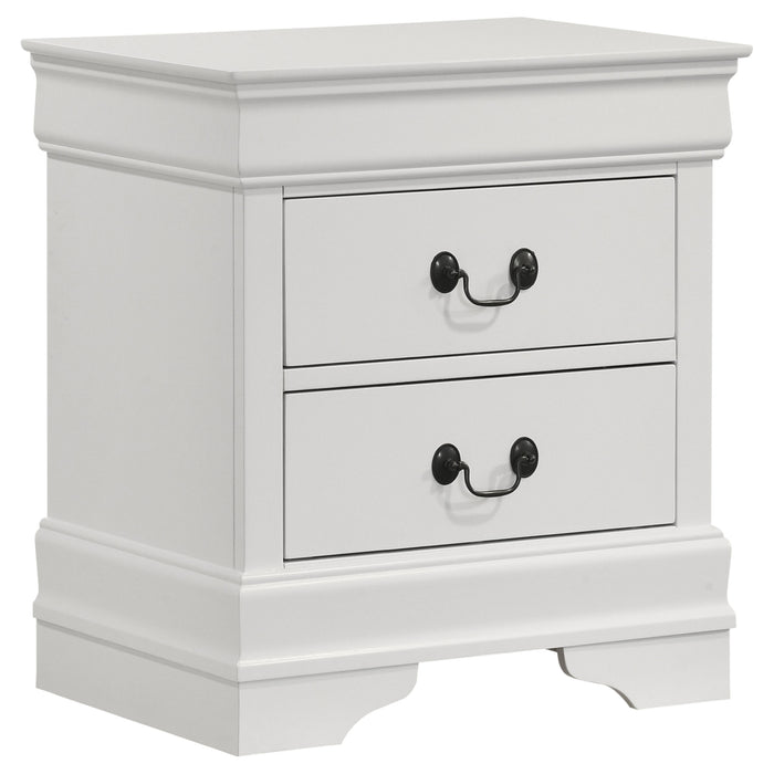 Juego de dormitorio Louis Philippe tamaño Queen de 4 piezas - blanco
