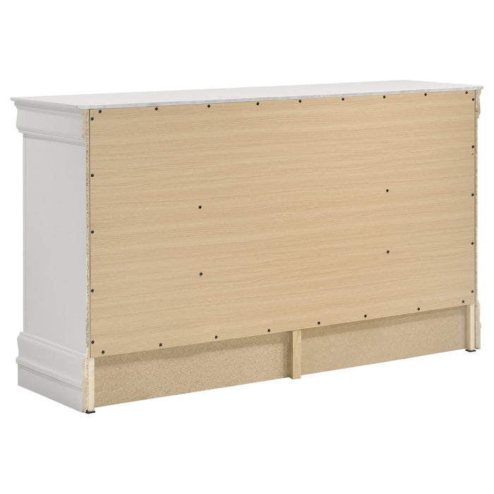 Juego de dormitorio Louis Philippe tamaño Queen de 4 piezas - blanco