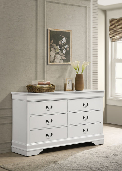 Louis Philippe 6-drawer Dresser Cappuccino