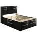 Briana Wood Storage Bookcase Bed Black