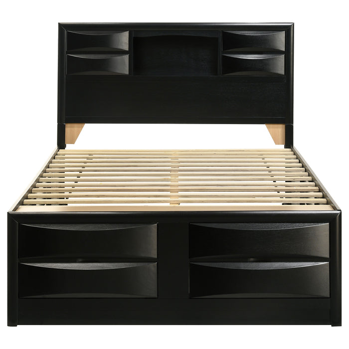 Briana Wood Storage Bookcase Bed Black