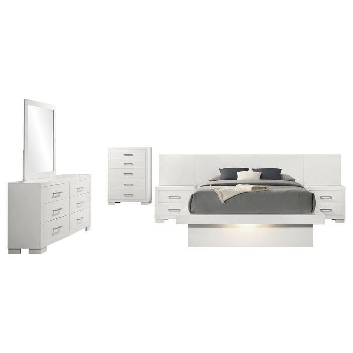 Jessica 6-piece LED Bedroom Set Snow White