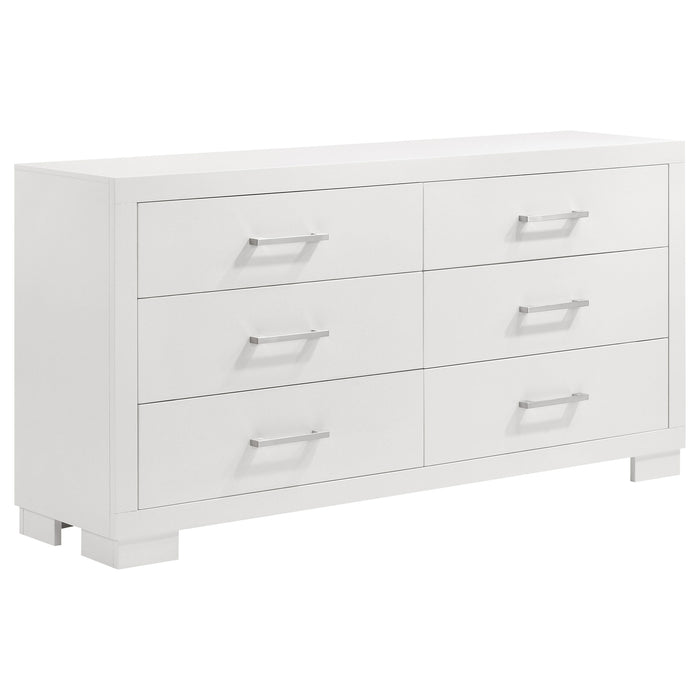 Jessica 6-piece LED Bedroom Set Snow White