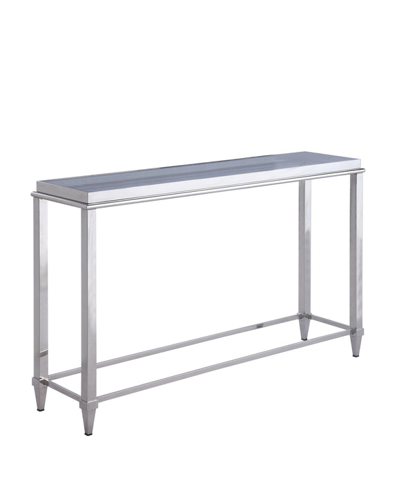 Contemporary Sofa Table w/ Glass Top & Gray Trim 2035-ST