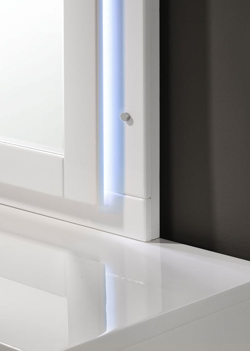 Juego de dormitorio Felicity tamaño Full de 5 piezas - blanco brillante