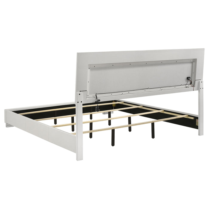 Juego de dormitorio Felicity tamaño California King de 5 piezas - blanco brillante