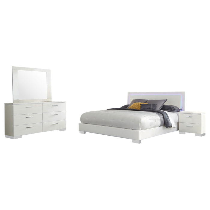 Felicity 5-piece Queen Bedroom Set White High Gloss