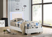 Felicity Wood LED Panel Bed White High Gloss