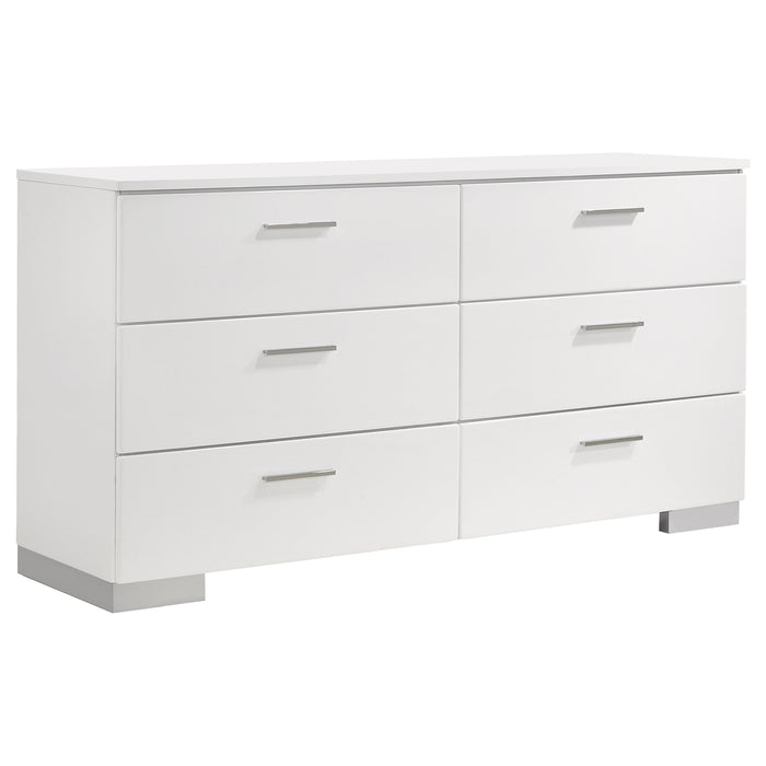 Juego de dormitorio de plataforma Felicity de 5 piezas - blanco