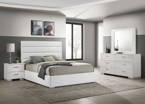 Felicity 4-piece Eastern King Bedroom Set White High Gloss