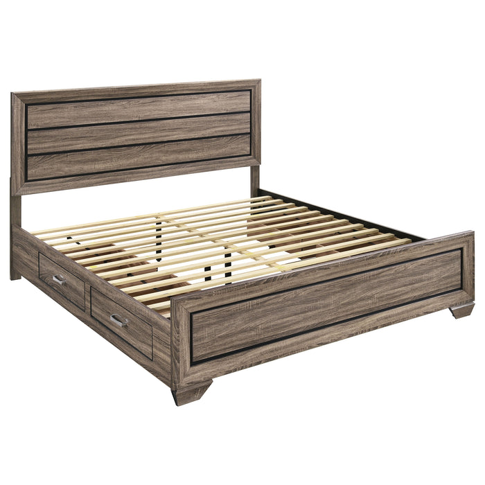 Kauffman Wood Storage Panel Bed Washed Taupe