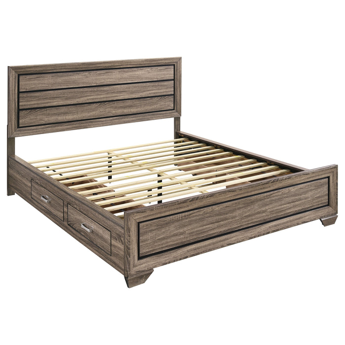 Kauffman Wood Storage Panel Bed Washed Taupe
