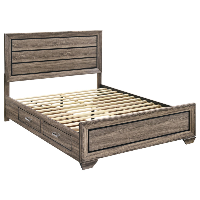 Kauffman Wood Storage Panel Bed Washed Taupe