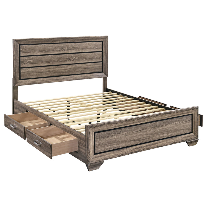 Kauffman Wood Storage Panel Bed Washed Taupe