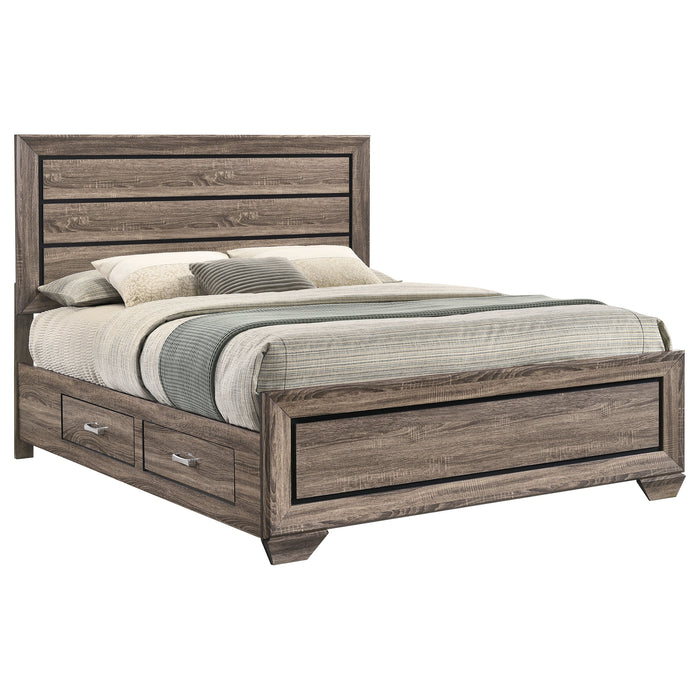 Kauffman Wood Storage Panel Bed Washed Taupe
