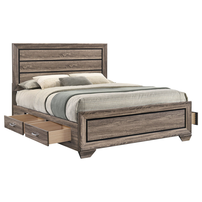 Kauffman Wood Storage Panel Bed Washed Taupe