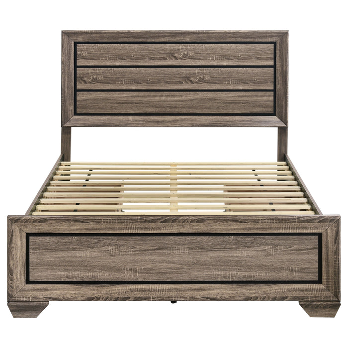 Kauffman Wood Storage Panel Bed Washed Taupe