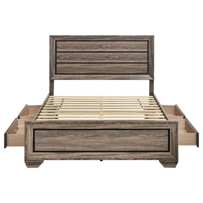 Kauffman Wood Storage Panel Bed Washed Taupe
