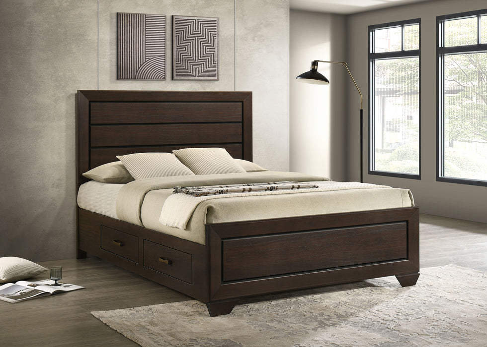 Kauffman Wood Storage Panel Bed Dark Cocoa