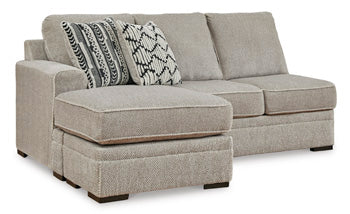 Calnita 2-Piece Sectional with Chaise - Brown/Beige