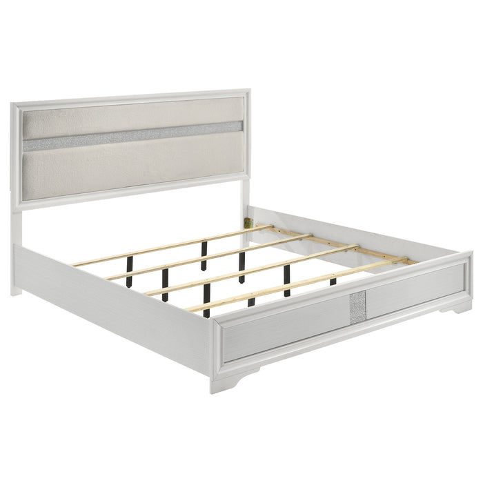 Miranda 54-inch Upholstered Panel Bed White