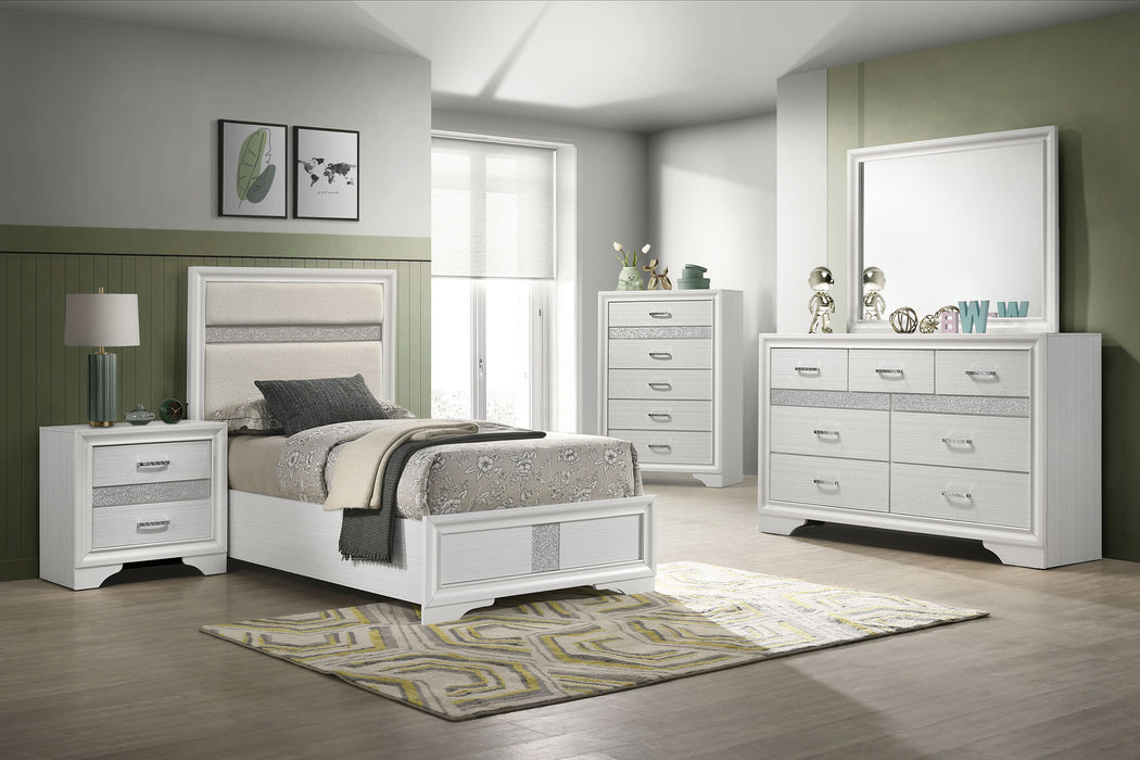 Coaster Miranda 6-Piece Twin Bedroom Set White with 54-Inch Headboard