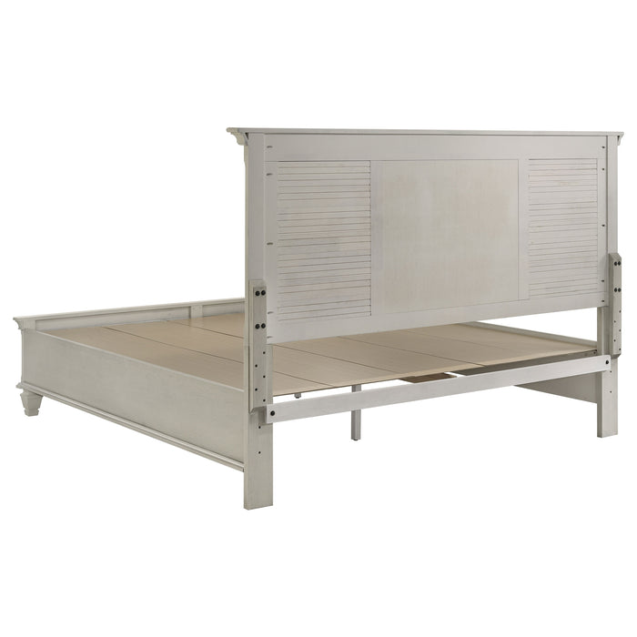 Juego de dormitorio Franco tamaño Eastern King de 5 piezas - blanco desgastado
