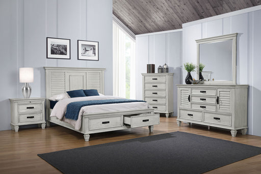 Coaster Franco 6-Piece Queen Bedroom Set Distressed White with 57-Inch Headboard (Model 205330Q-S5)