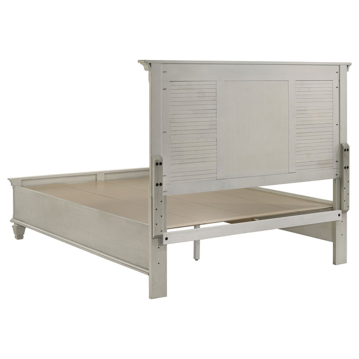 Franco Wood Storage Panel Bed Distressed White