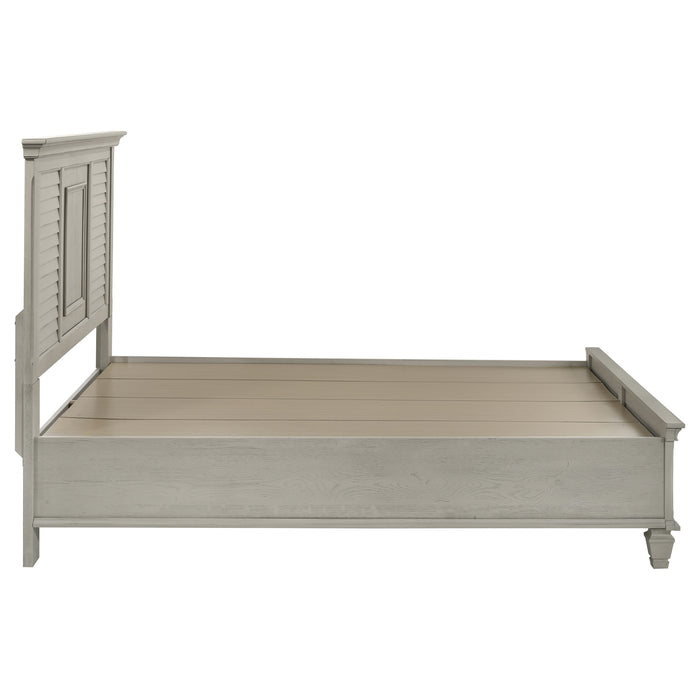 Franco Wood Storage Panel Bed Distressed White