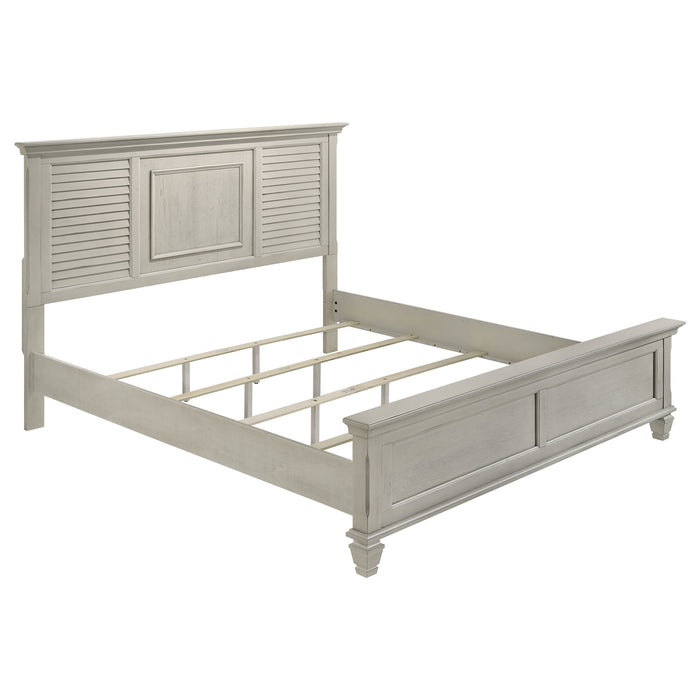 Juego de dormitorio Franco tamaño Eastern King de 5 piezas - blanco desgastado