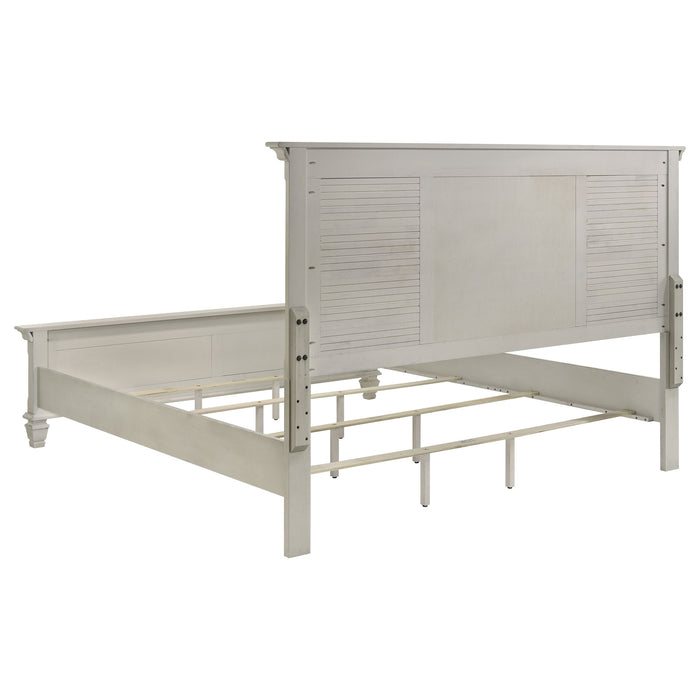 Juego de dormitorio Franco tamaño Eastern King de 5 piezas - blanco desgastado
