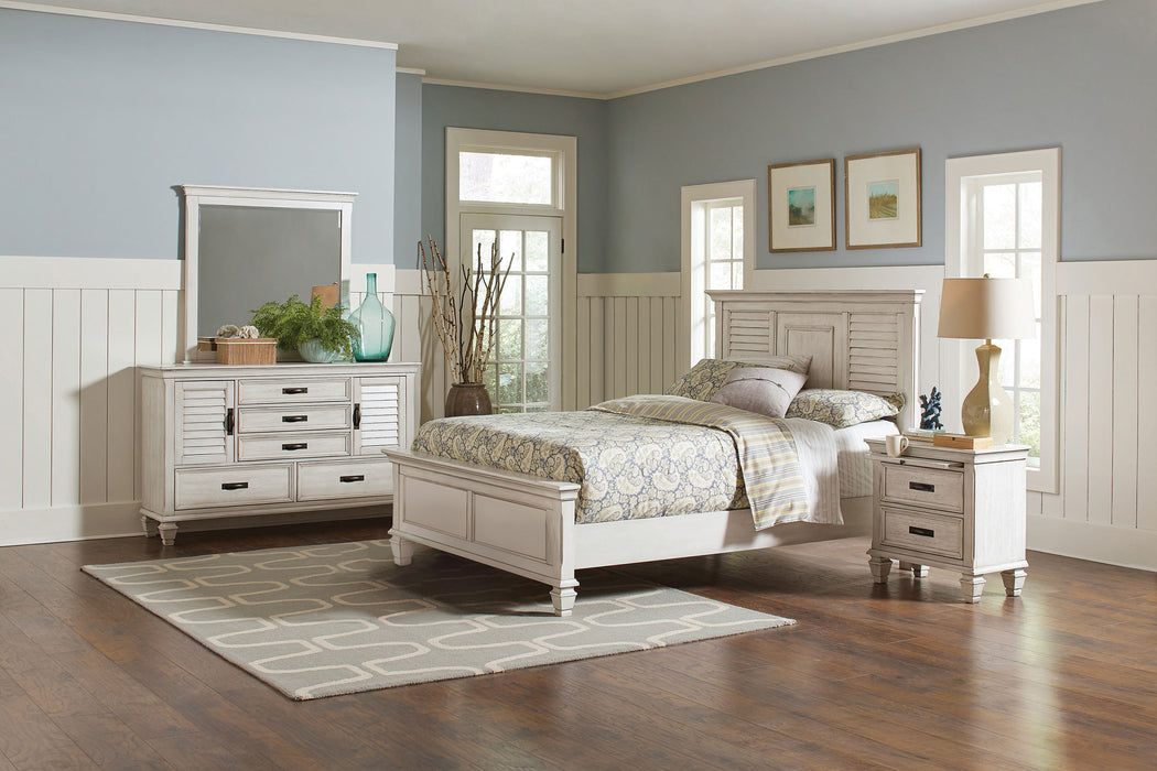 Franco 5-piece Queen Bedroom Set Distressed White